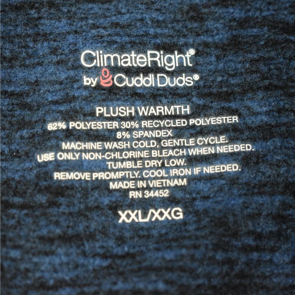 Cuddl Duds Climate Right Top Womens XXL Blue Thermal Base Layer Shirt Plush Warm - Picture 5 of 8